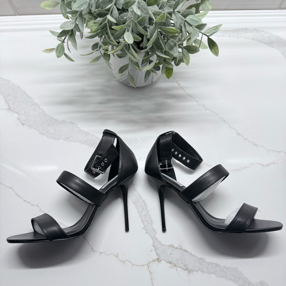 Steve Madden Black Strappy Heels - Picture 2 of 7